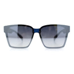 Retro Rimless Horn Rim Plastic Rectangular Classy Fashion Sunglasses