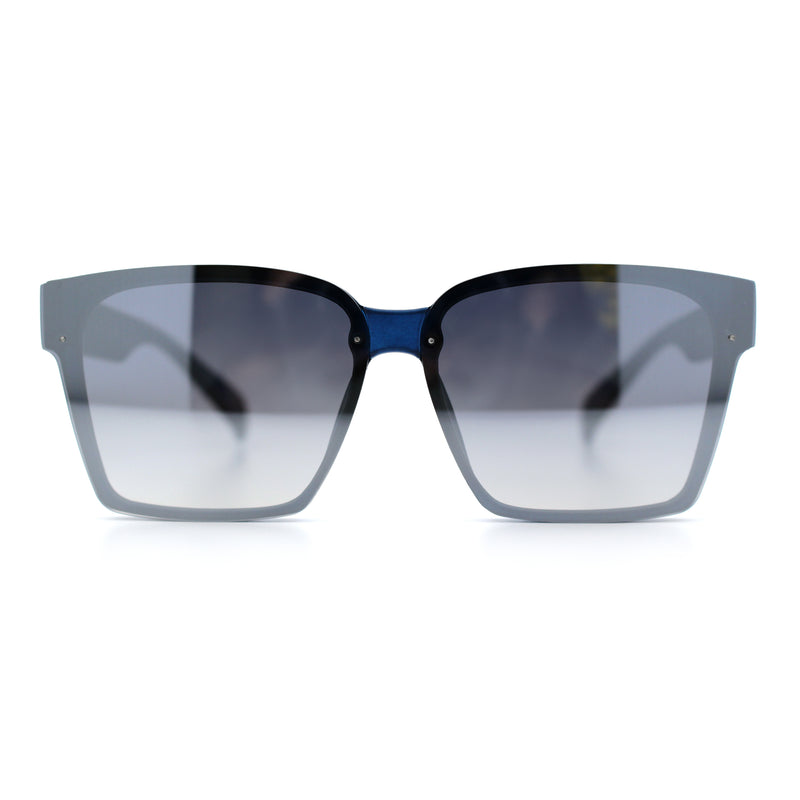 Retro Rimless Horn Rim Plastic Rectangular Classy Fashion Sunglasses