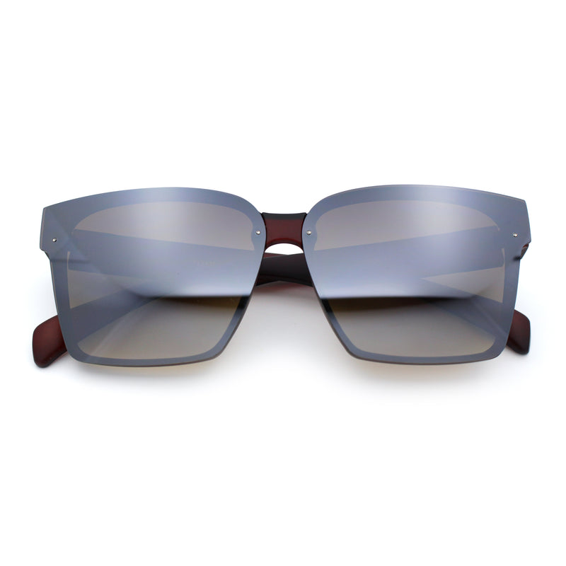 Retro Rimless Horn Rim Plastic Rectangular Classy Fashion Sunglasses