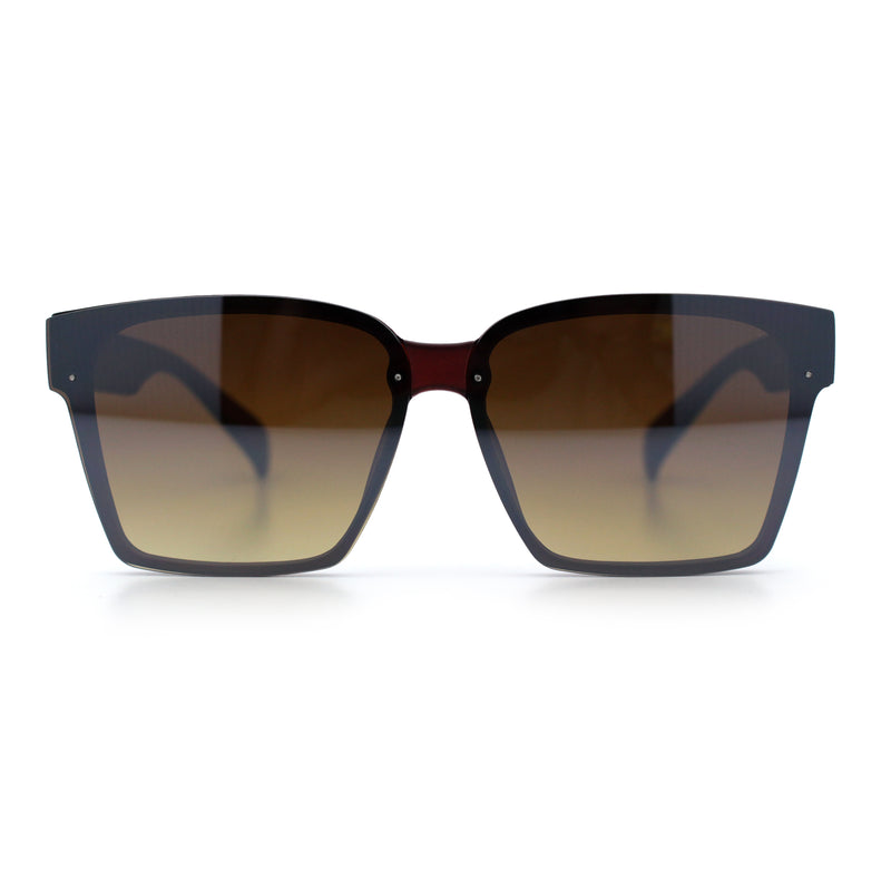 Retro Rimless Horn Rim Plastic Rectangular Classy Fashion Sunglasses