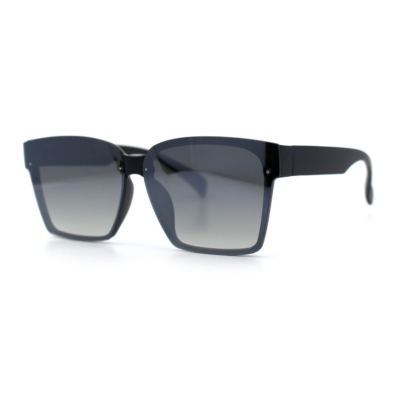 Retro Rimless Horn Rim Plastic Rectangular Classy Fashion Sunglasses