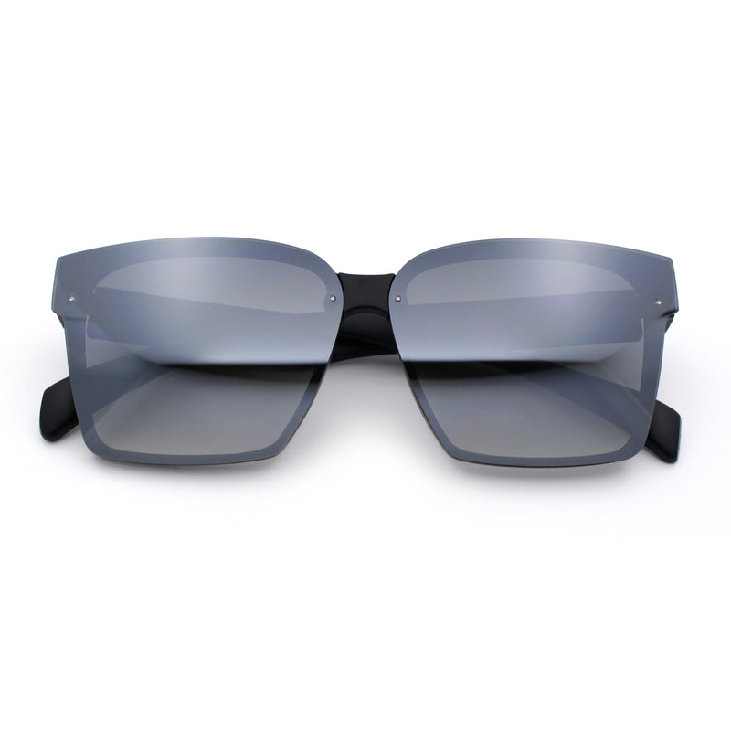 Retro Rimless Horn Rim Plastic Rectangular Classy Fashion Sunglasses