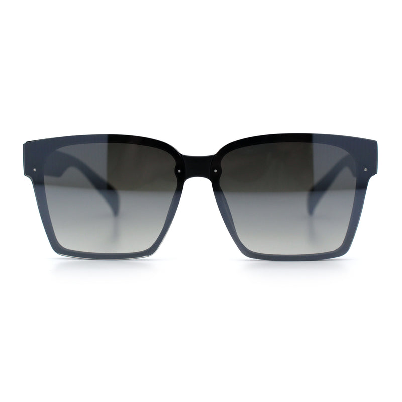 Retro Rimless Horn Rim Plastic Rectangular Classy Fashion Sunglasses
