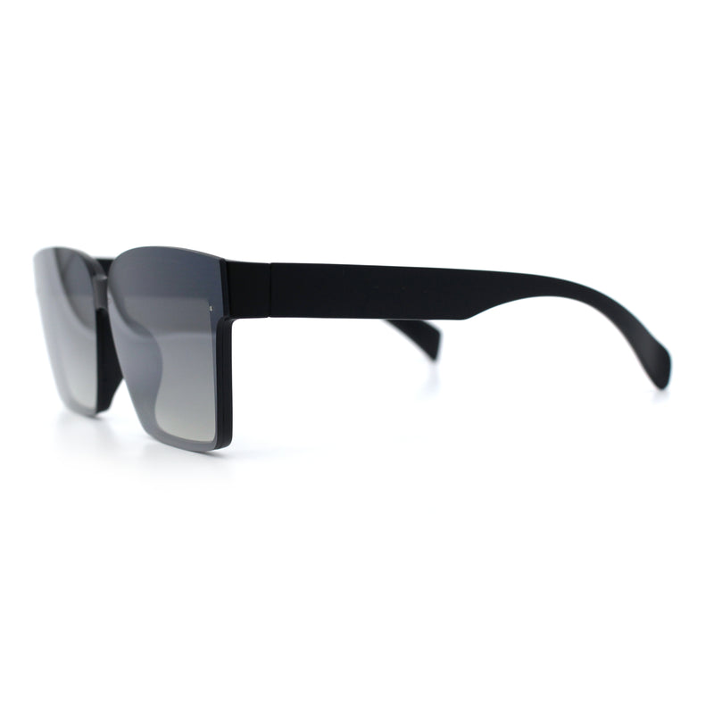 Retro Rimless Horn Rim Plastic Rectangular Classy Fashion Sunglasses
