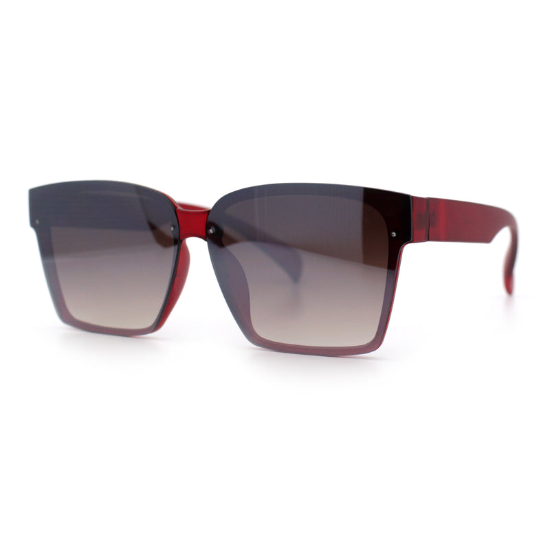 Retro Rimless Horn Rim Plastic Rectangular Classy Fashion Sunglasses