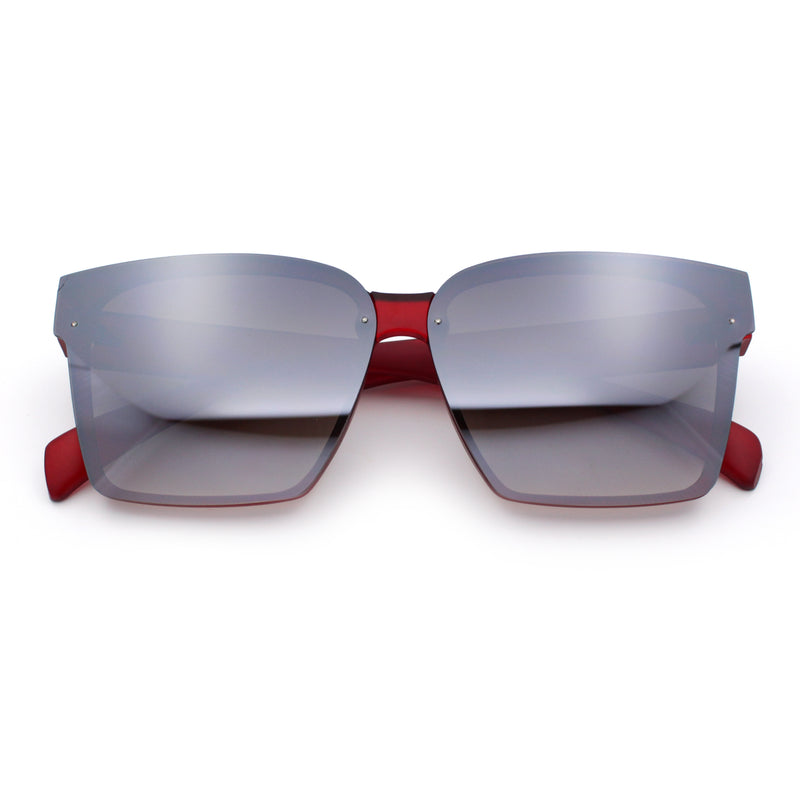 Retro Rimless Horn Rim Plastic Rectangular Classy Fashion Sunglasses
