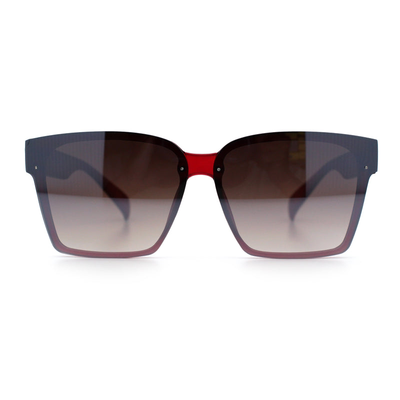 Retro Rimless Horn Rim Plastic Rectangular Classy Fashion Sunglasses
