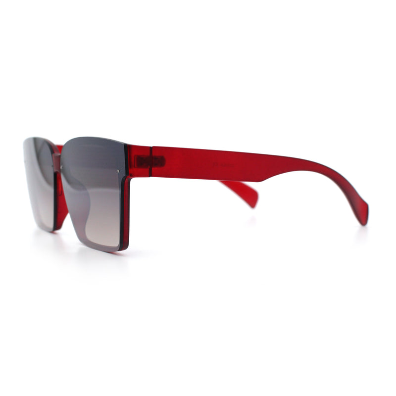 Retro Rimless Horn Rim Plastic Rectangular Classy Fashion Sunglasses