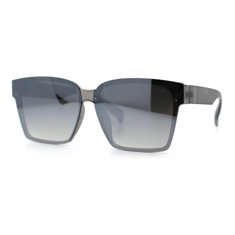 Retro Rimless Horn Rim Plastic Rectangular Classy Fashion Sunglasses
