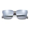 Retro Rimless Horn Rim Plastic Rectangular Classy Fashion Sunglasses