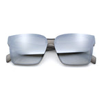 Retro Rimless Horn Rim Plastic Rectangular Classy Fashion Sunglasses