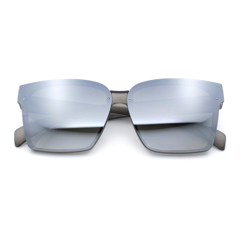 Retro Rimless Horn Rim Plastic Rectangular Classy Fashion Sunglasses