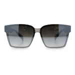 Retro Rimless Horn Rim Plastic Rectangular Classy Fashion Sunglasses
