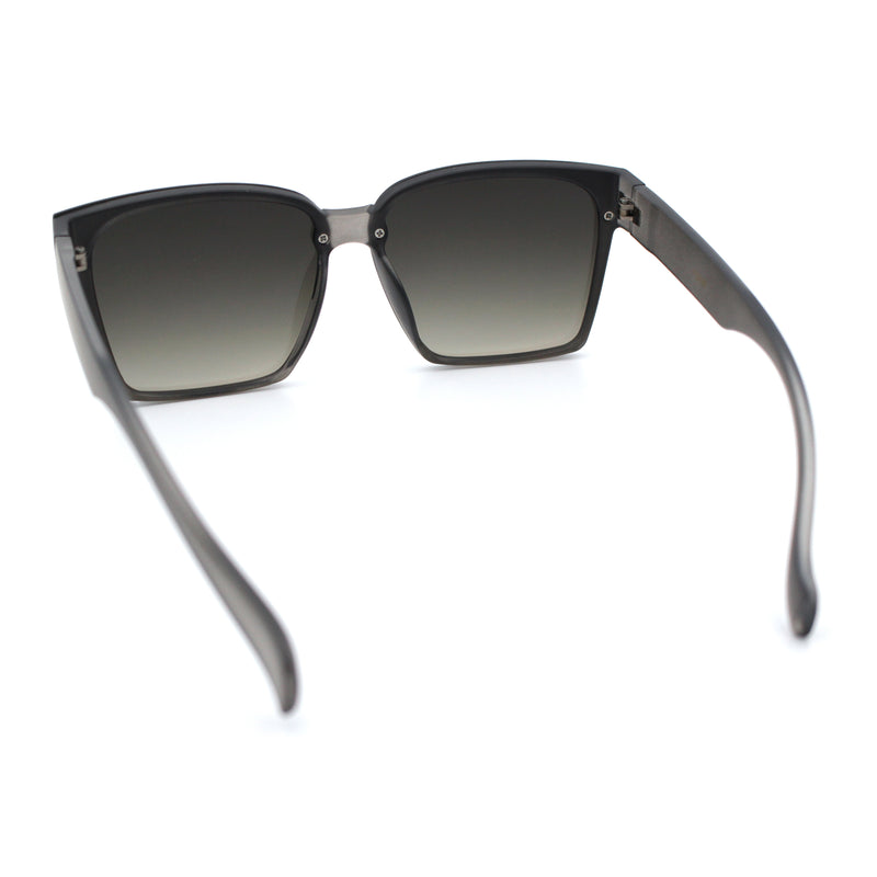 Retro Rimless Horn Rim Plastic Rectangular Classy Fashion Sunglasses