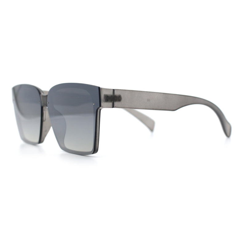 Retro Rimless Horn Rim Plastic Rectangular Classy Fashion Sunglasses