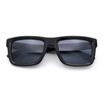 Iconic Narrow Rectangular Thick Horn Rim Plastic Minimal Sunglasses