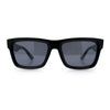 Iconic Narrow Rectangular Thick Horn Rim Plastic Minimal Sunglasses