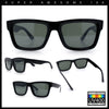 Iconic Narrow Rectangular Thick Horn Rim Plastic Minimal Sunglasses