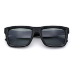 Iconic Narrow Rectangular Thick Horn Rim Plastic Minimal Sunglasses