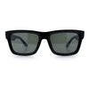 Iconic Narrow Rectangular Thick Horn Rim Plastic Minimal Sunglasses