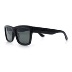 Iconic Narrow Rectangular Thick Horn Rim Plastic Minimal Sunglasses