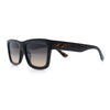 Iconic Narrow Rectangular Thick Horn Rim Plastic Minimal Sunglasses