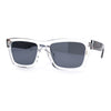 Iconic Narrow Rectangular Thick Horn Rim Plastic Minimal Sunglasses