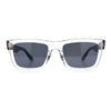 Iconic Narrow Rectangular Thick Horn Rim Plastic Minimal Sunglasses