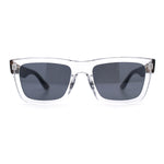 Iconic Narrow Rectangular Thick Horn Rim Plastic Minimal Sunglasses