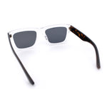 Iconic Narrow Rectangular Thick Horn Rim Plastic Minimal Sunglasses
