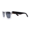 Iconic Narrow Rectangular Thick Horn Rim Plastic Minimal Sunglasses