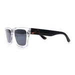 Iconic Narrow Rectangular Thick Horn Rim Plastic Minimal Sunglasses