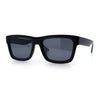Iconic Narrow Rectangular Thick Horn Rim Plastic Minimal Sunglasses