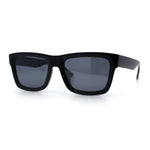 Iconic Narrow Rectangular Thick Horn Rim Plastic Minimal Sunglasses