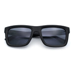 Iconic Narrow Rectangular Thick Horn Rim Plastic Minimal Sunglasses