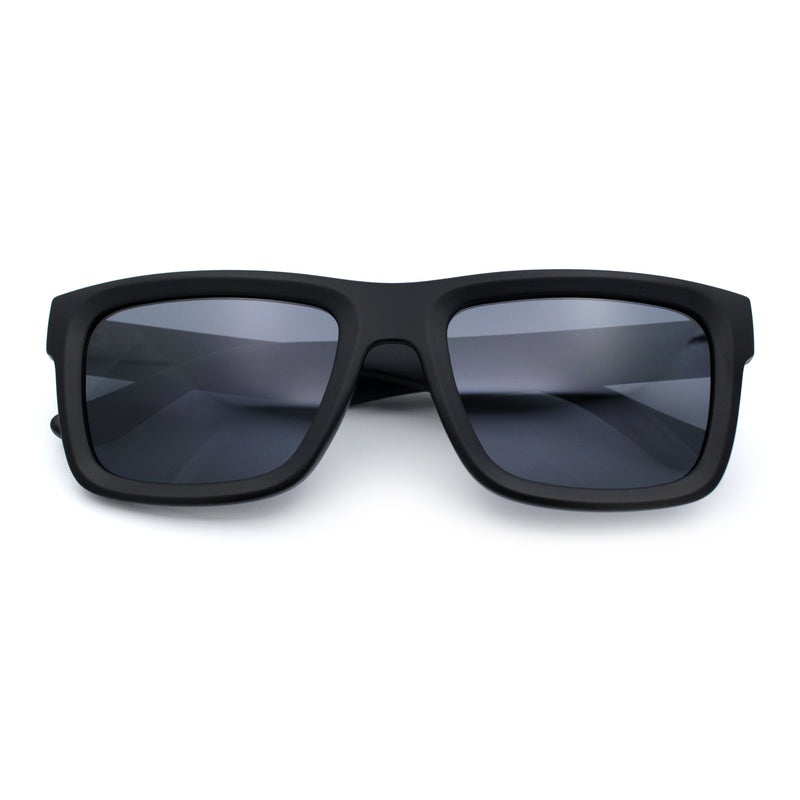Iconic Narrow Rectangular Thick Horn Rim Plastic Minimal Sunglasses