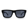 Iconic Narrow Rectangular Thick Horn Rim Plastic Minimal Sunglasses