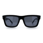 Iconic Narrow Rectangular Thick Horn Rim Plastic Minimal Sunglasses