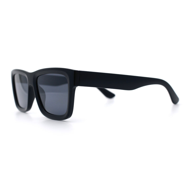 Iconic Narrow Rectangular Thick Horn Rim Plastic Minimal Sunglasses