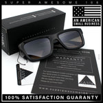 Iconic Narrow Rectangular Thick Horn Rim Plastic Minimal Sunglasses
