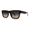 Iconic Narrow Rectangular Thick Horn Rim Plastic Minimal Sunglasses