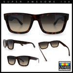 Iconic Narrow Rectangular Thick Horn Rim Plastic Minimal Sunglasses
