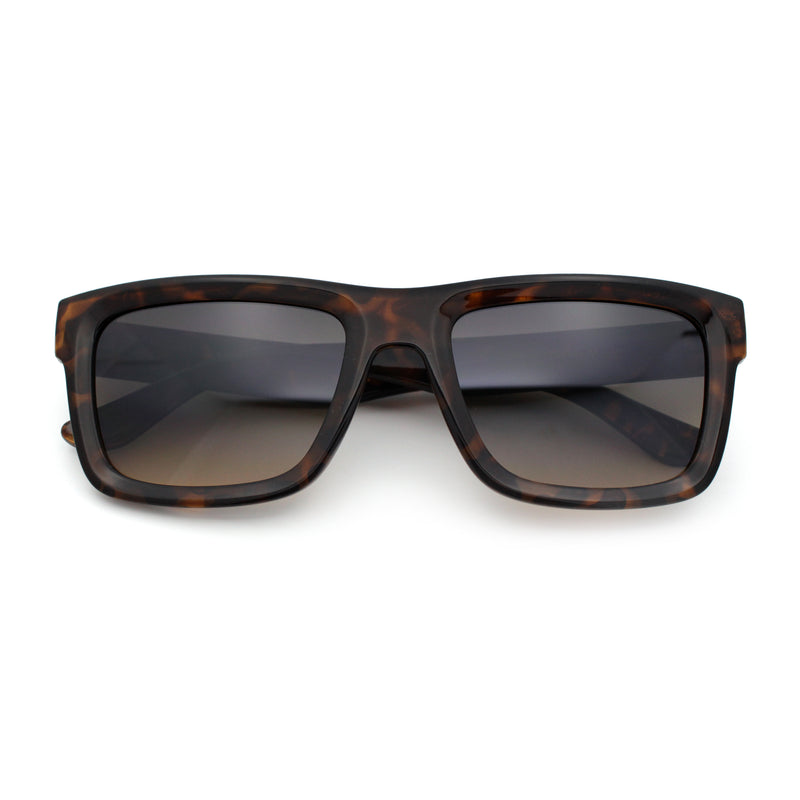 Iconic Narrow Rectangular Thick Horn Rim Plastic Minimal Sunglasses