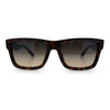 Iconic Narrow Rectangular Thick Horn Rim Plastic Minimal Sunglasses
