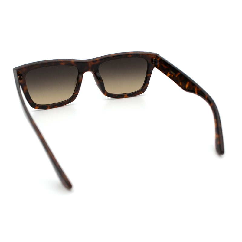 Iconic Narrow Rectangular Thick Horn Rim Plastic Minimal Sunglasses