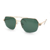 Mens Luxury Half Rim Metal Frame Rectangular Euro Fashion Sunglasses