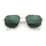 Mens Luxury Half Rim Metal Frame Rectangular Euro Fashion Sunglasses
