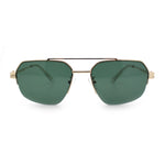 Mens Luxury Half Rim Metal Frame Rectangular Euro Fashion Sunglasses