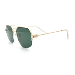 Mens Luxury Half Rim Metal Frame Rectangular Euro Fashion Sunglasses