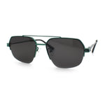 Mens Luxury Half Rim Metal Frame Rectangular Euro Fashion Sunglasses